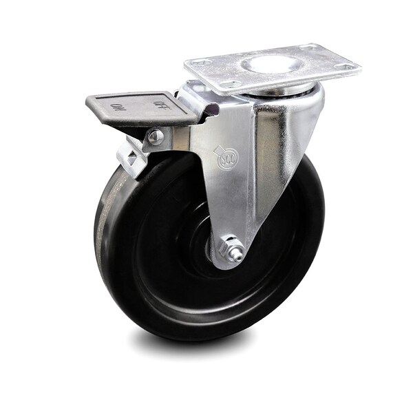 6 Inch Phenolic Wheel Swivel Top Plate Caster with Brake